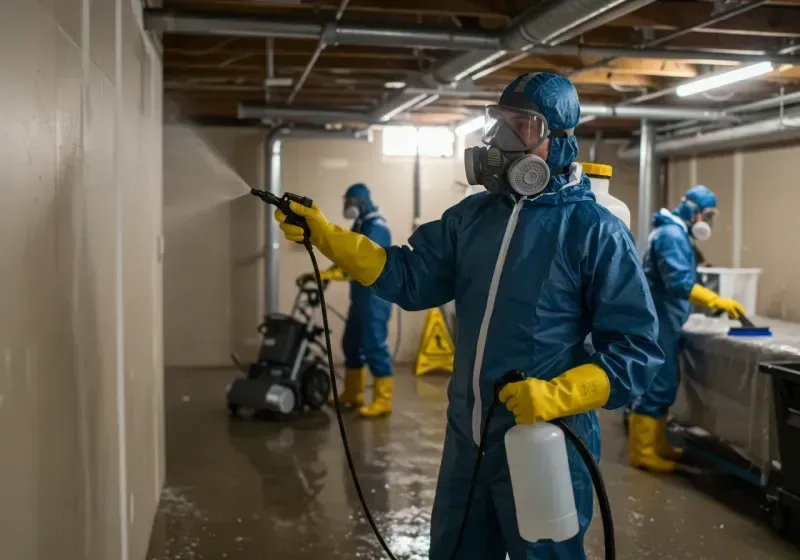 Basement Sanitization and Antimicrobial Treatment process in Shortsville, NY