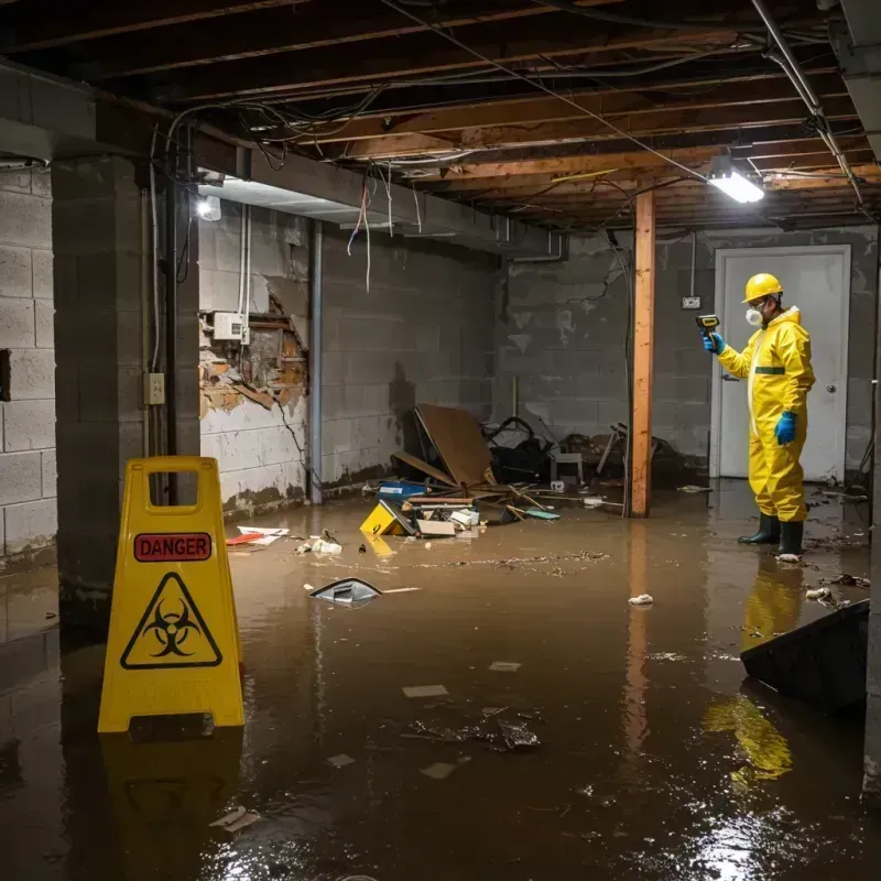 Flooded Basement Electrical Hazard in Shortsville, NY Property